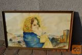 NABOŽNA SLIKA MARIJA Z JEZUSOM 93X54 cm akvarel
