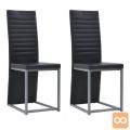 Jedilni stoli 2 kosa umetno usnje 38,5x52x100,5 cm črni