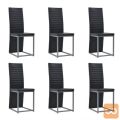 Jedilni stoli 6 kosov umetno usnje 38,5x52x100,5 cm črni