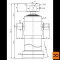 Cilinder teleskopski, 4stopnje, 10t, 1290mm, s kroglo 3046S