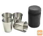 Set 4 inox prenosnih kozarcev 30ml + torbica