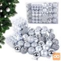 Komplet srebrnih božičnih kroglic 100 kosov + zvezda