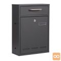 Poštni nabiralnik antracit z razglednimi režami V53